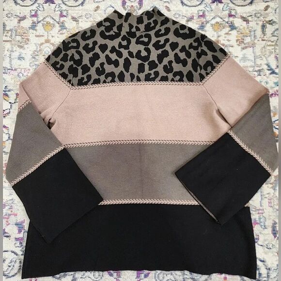 Investments, Women's Color Block Soft Long Sleeve Pullover Sweater, sz 1Xlarge - Picture 1 of 11